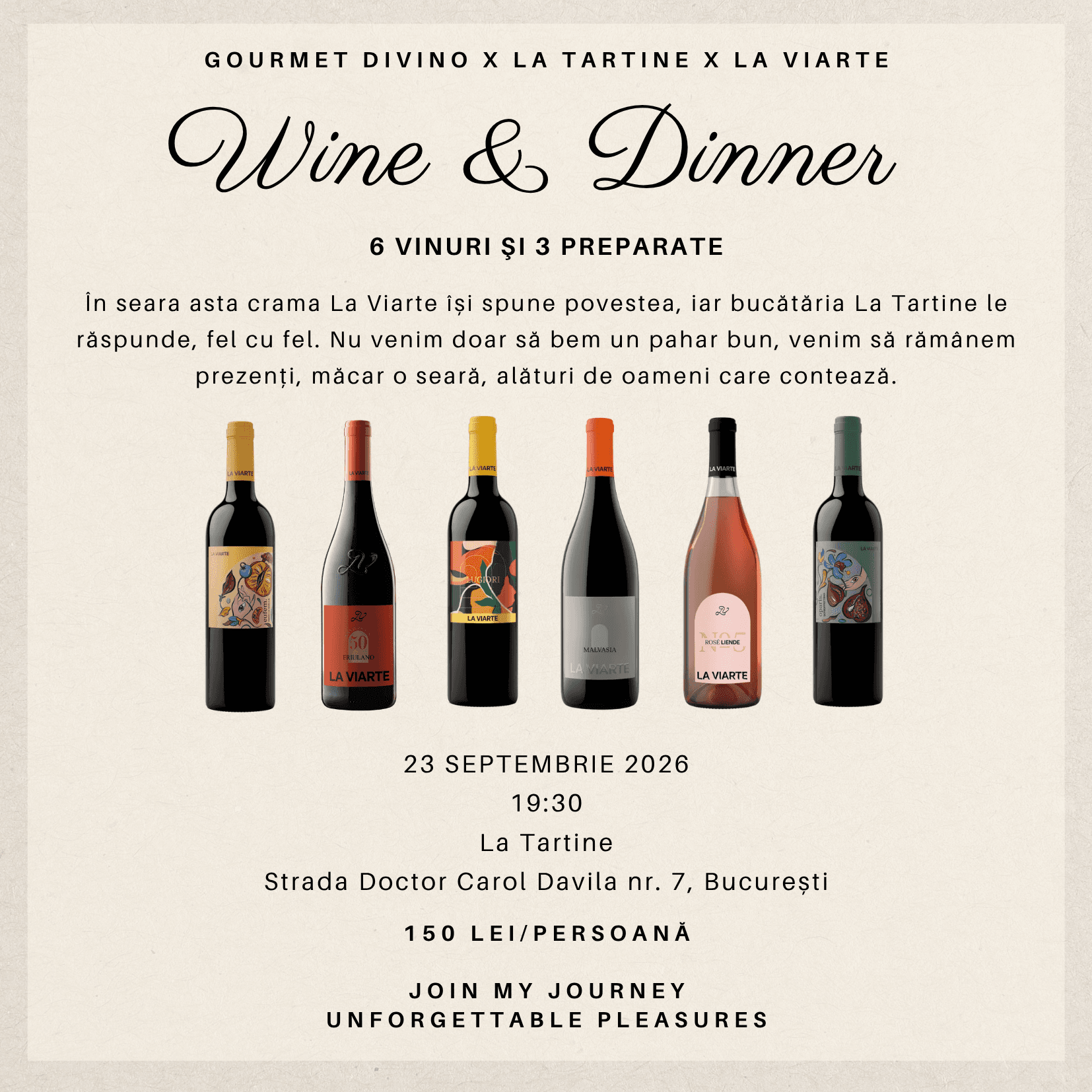Afișul degustării: Wine & Dinner - Join My Journey în Friuli